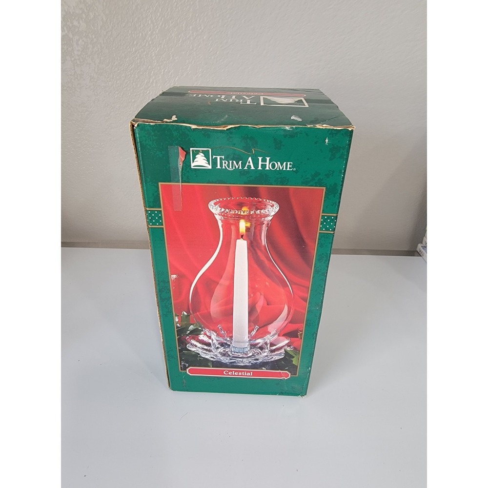 Vintage Indiana Glass Celestial 3-Piece Candle Lamp NIB Trim A Home Kmart